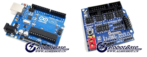 Arduino UNO R3 與Arduino sensor Shield V5.0